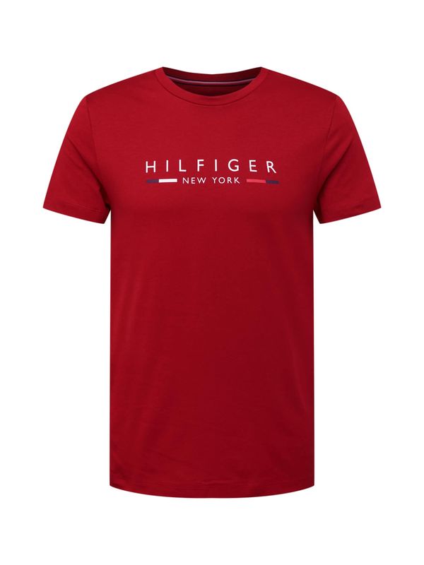 TOMMY HILFIGER TOMMY HILFIGER Тениска 'New York'  тъмносиньо / алено / ярко червено / бяло