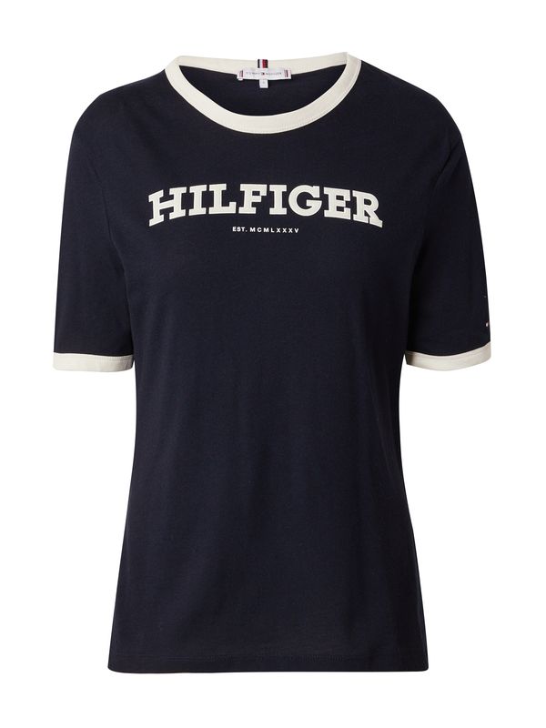 TOMMY HILFIGER TOMMY HILFIGER Тениска  нощно синьо / бяло