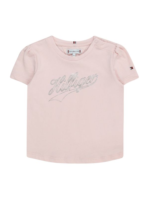 TOMMY HILFIGER TOMMY HILFIGER Тениска  пастелно розово / сребърно