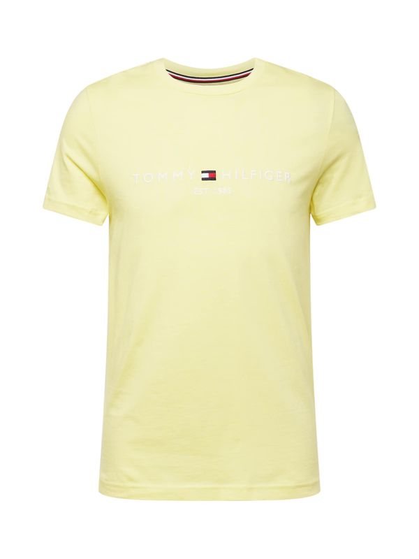 TOMMY HILFIGER TOMMY HILFIGER Тениска  пастелно жълто / черно / бяло