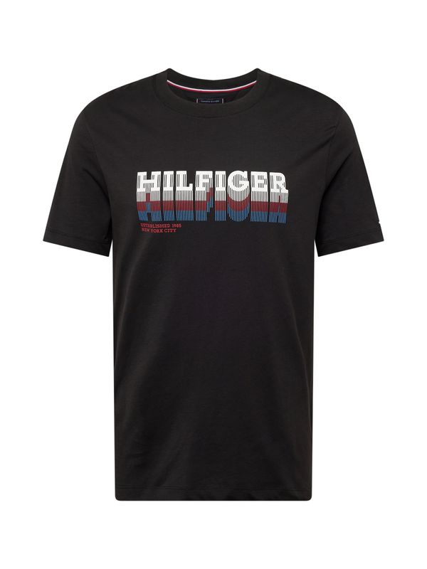 TOMMY HILFIGER TOMMY HILFIGER Тениска  синьо / черно / бяло