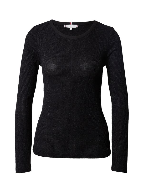 TOMMY HILFIGER TOMMY HILFIGER Тениска  сребърно сиво / черно