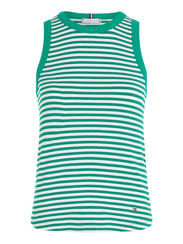 TOMMY HILFIGER TOMMY HILFIGER Топ  зелено / бяло