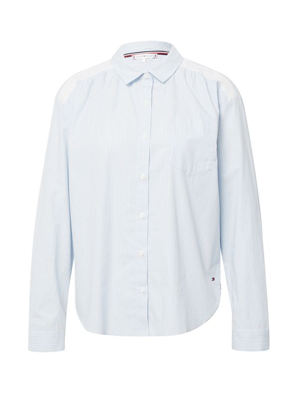 Tommy Hilfiger Underwear Tommy Hilfiger Underwear Тениска за спане  светлосиньо / бяло