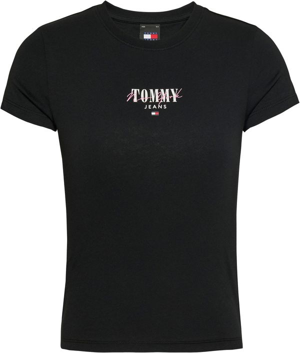 Tommy Jeans Curve Tommy Jeans Curve Тениска 'Essential'  нейви синьо / бледорозово / черно / бяло