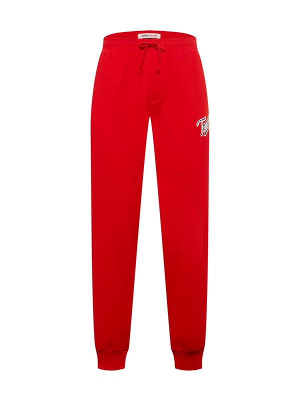 Tommy Jeans Tommy Jeans Панталон  морскосиньо / огнено червено / бяло