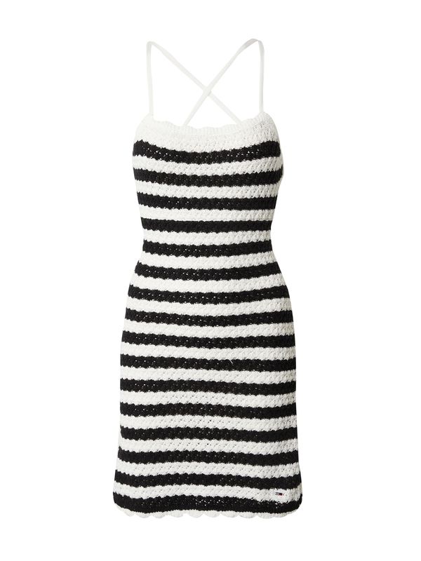 Tommy Jeans Tommy Jeans Плетена рокля  черно / бяло