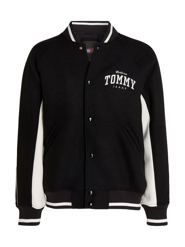 Tommy Jeans Tommy Jeans Преходно яке 'Varsity'  черно / бяло