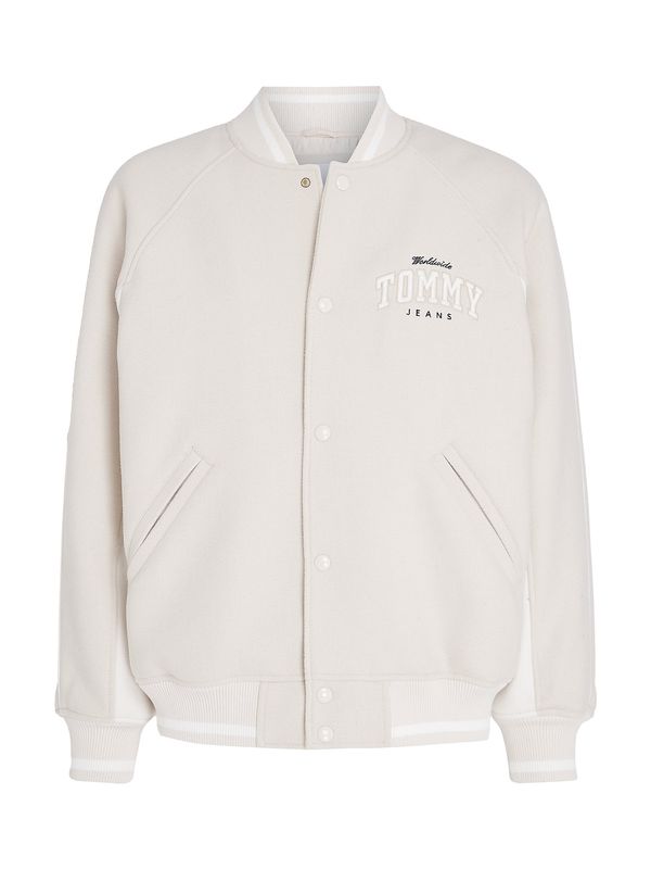 Tommy Jeans Tommy Jeans Преходно яке 'Varsity'  екрю / черно / бяло