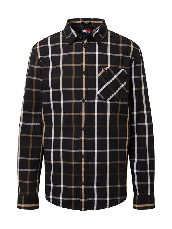 Tommy Jeans Tommy Jeans Риза  светлокафяво / черно / бяло