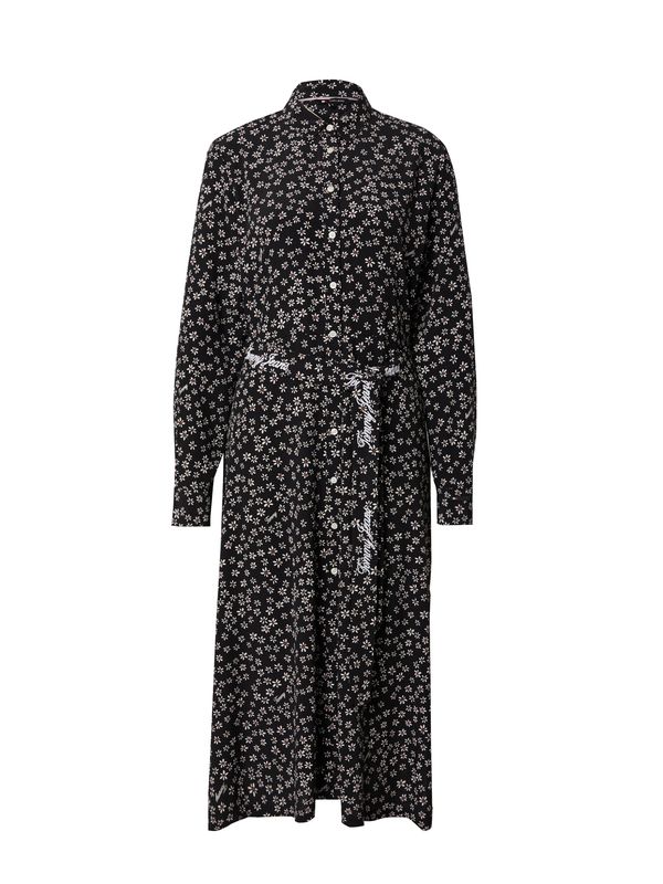 Tommy Jeans Tommy Jeans Рокля тип риза  черно / бяло