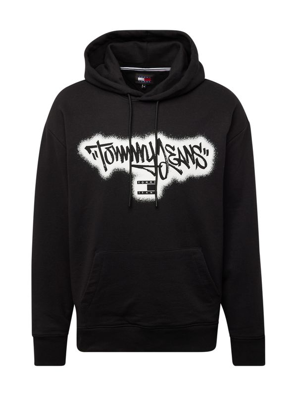 Tommy Jeans Tommy Jeans Суичър  черно / бяло