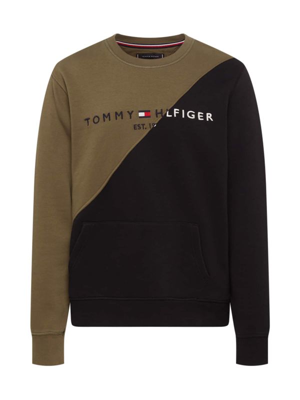 Tommy Jeans Tommy Jeans Суичър  зелено / черно / бяло