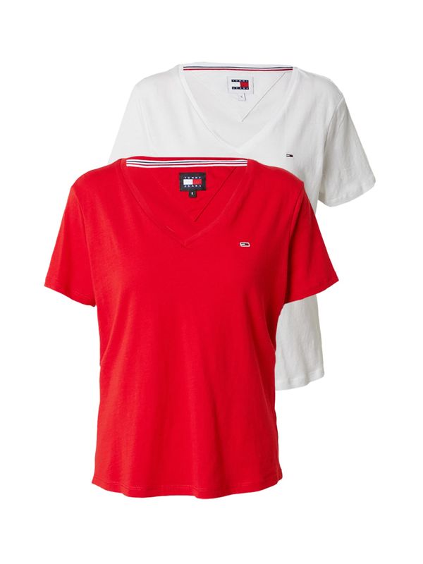 Tommy Jeans Tommy Jeans Тениска  червено / бяло