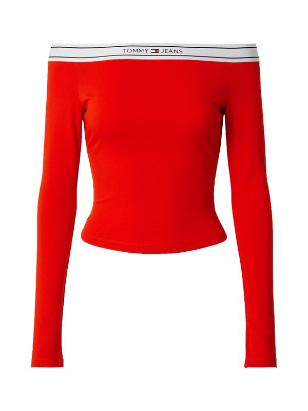 Tommy Jeans Tommy Jeans Тениска  червено / черно / бяло