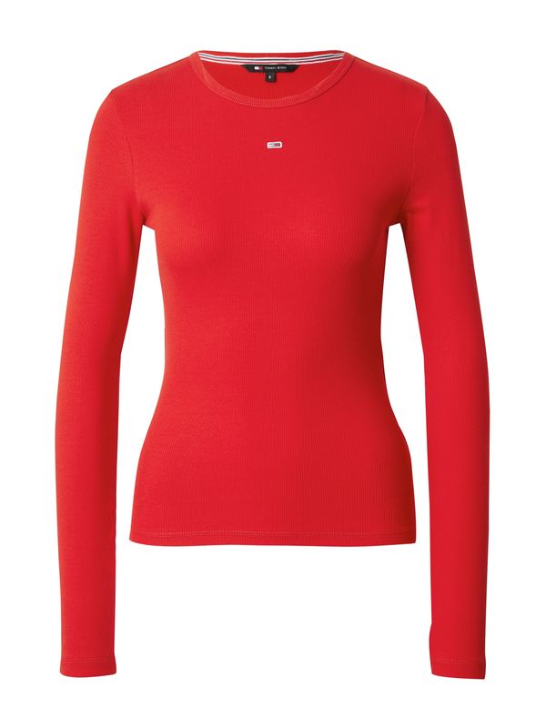 Tommy Jeans Tommy Jeans Тениска 'ESSENTIAL'  червено / бяло