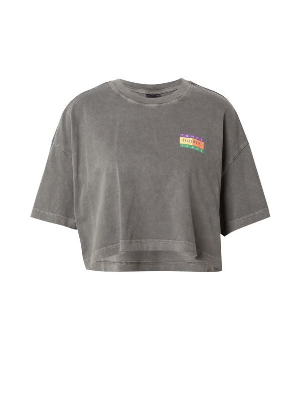 Tommy Jeans Tommy Jeans Тениска 'SUMMER FLAG'  сиво / зелено / тъмнолилаво / оранжево