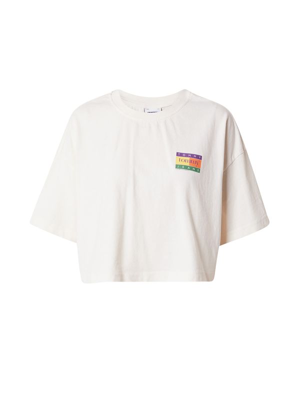 Tommy Jeans Tommy Jeans Тениска 'SUMMER FLAG'  зелено / лилав / оранжево / бяло