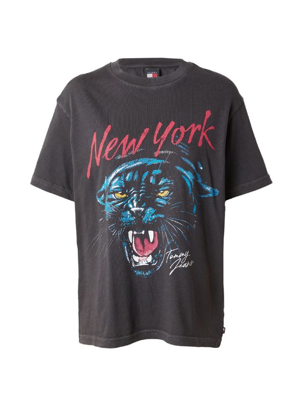 Tommy Jeans Tommy Jeans Тениска  светлосиньо / антрацитно черно / червено / черно / мръсно бяло