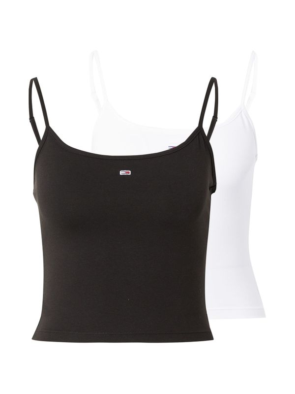 Tommy Jeans Tommy Jeans Топ 'ESSENTIAL'  черно / бяло