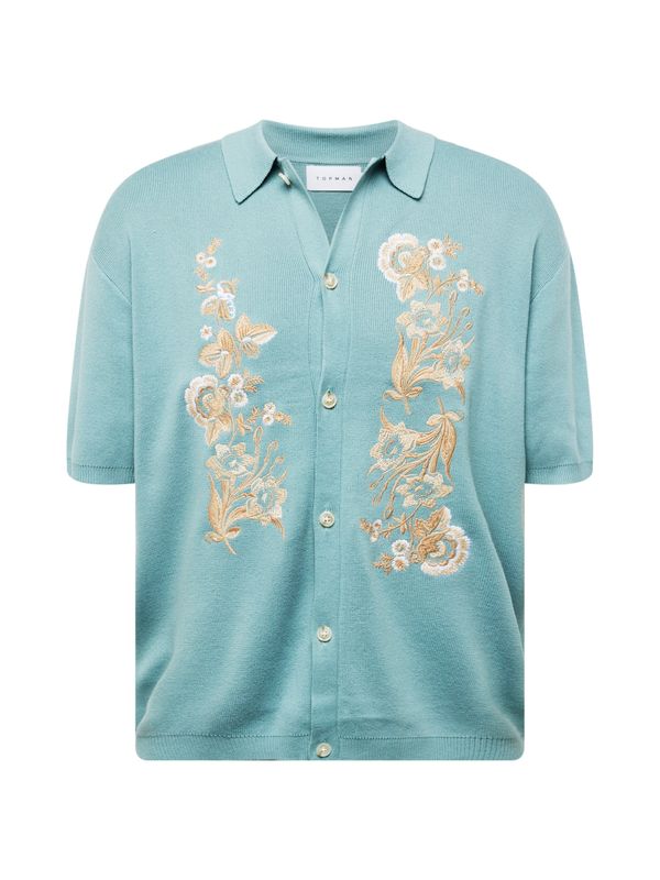 TOPMAN TOPMAN Плетена жилетка  бежово / циан / светлокафяво