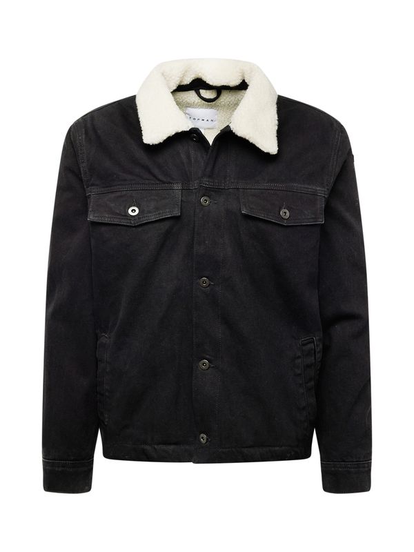 TOPMAN TOPMAN Преходно яке 'Borg'  черно / бяло