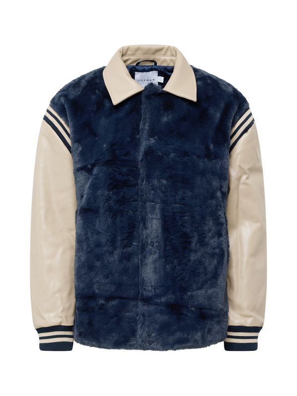 TOPMAN TOPMAN Преходно яке 'Varsity'  бежово / нейви синьо