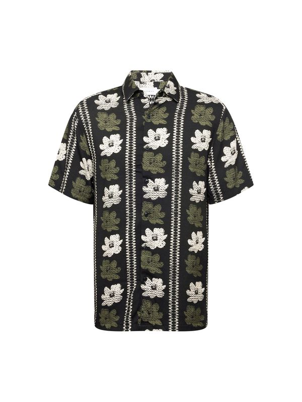 TOPMAN TOPMAN Риза  маслина / черно / бяло