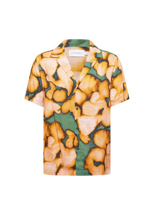 TOPMAN TOPMAN Риза  зелено / оранжево / черно