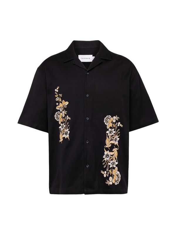 TOPMAN TOPMAN Риза  златистожълто / черно / естествено бяло