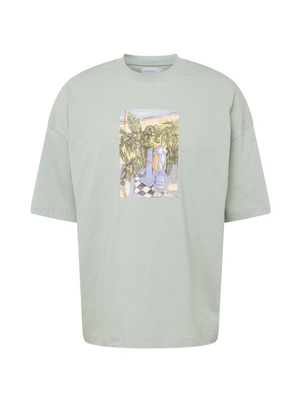 TOPMAN TOPMAN Тениска  гълъбово синьо / пастелно зелено / зелен меланж / бяло