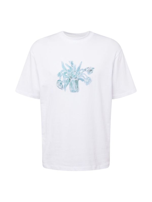 TOPMAN TOPMAN Тениска  светлосиньо / бяло