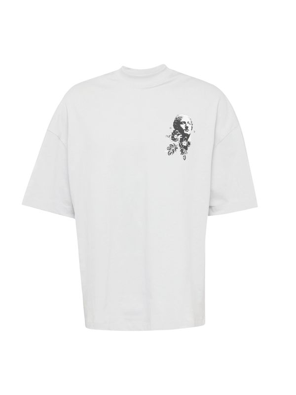 TOPMAN TOPMAN Тениска  светлосиво / черно