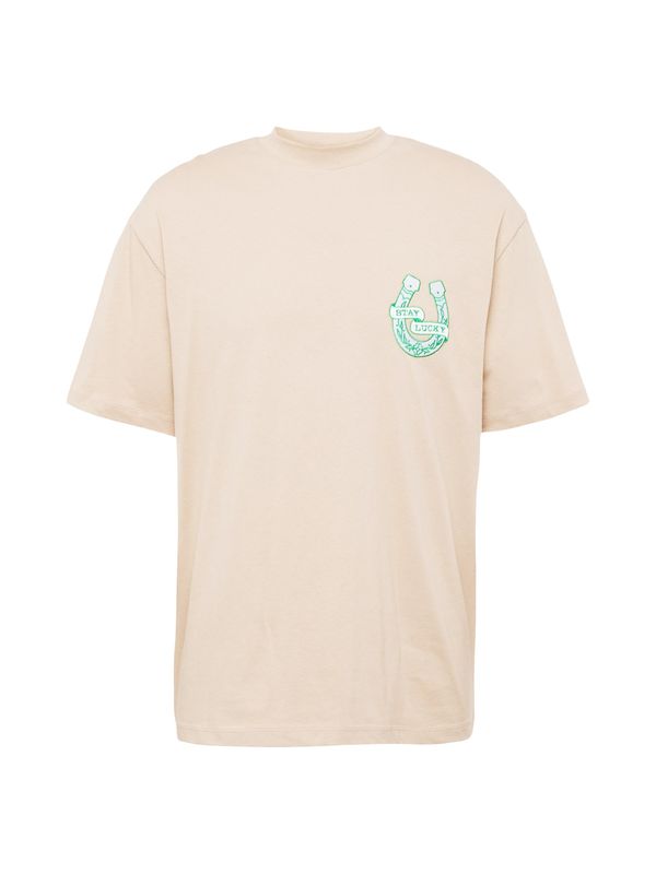 TOPMAN TOPMAN Тениска  телесен цвят / зелено / мръсно бяло