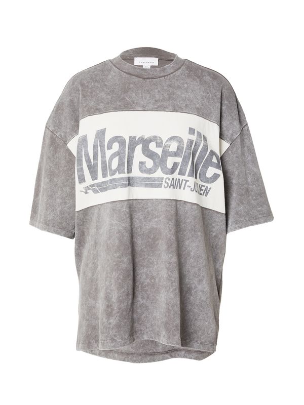 TOPSHOP TOPSHOP Свободна дамска риза 'Marseille'  графитено сиво / камък / бяло
