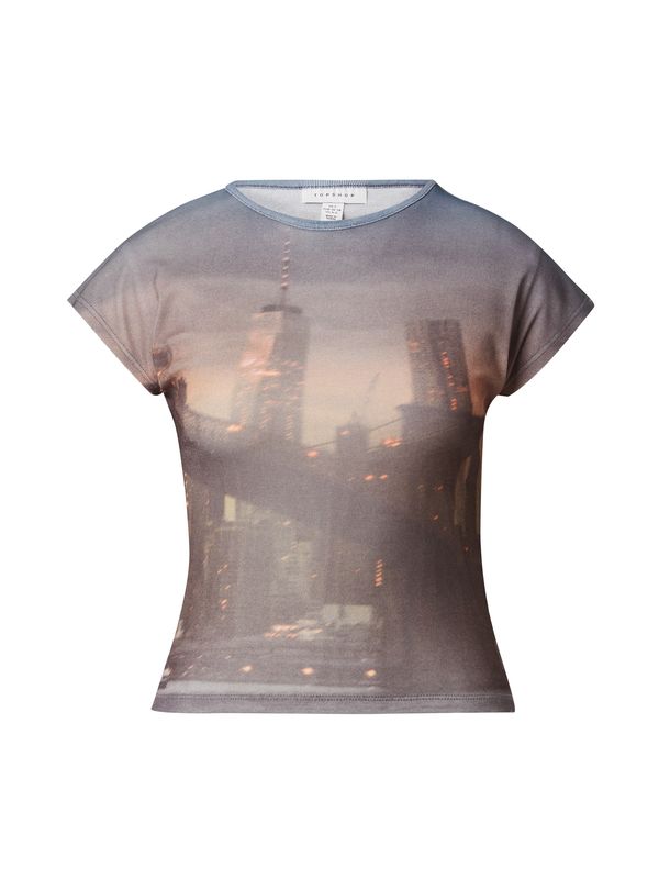 TOPSHOP TOPSHOP Тениска  антрацитно черно / оранжево