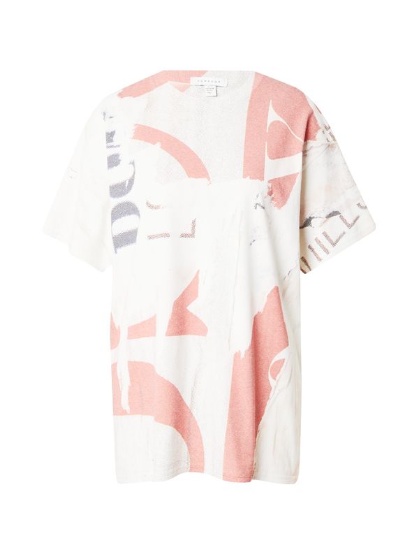 TOPSHOP TOPSHOP Тениска  сиво / светлочервено / бяло