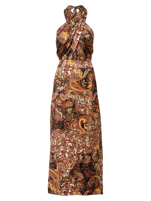 Traffic People Traffic People Лятна рокля  зелено / оранжево / черно / бяло