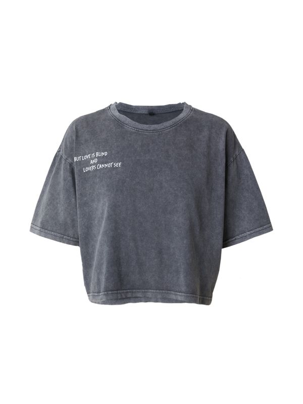 Trendyol Trendyol Тениска  антрацитно черно / бяло