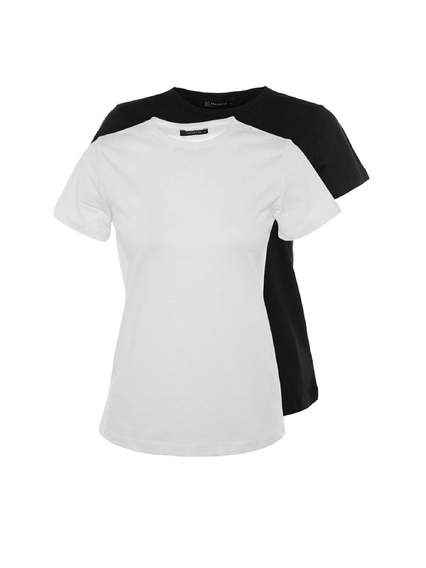 Trendyol Trendyol Тениска  черно / бяло