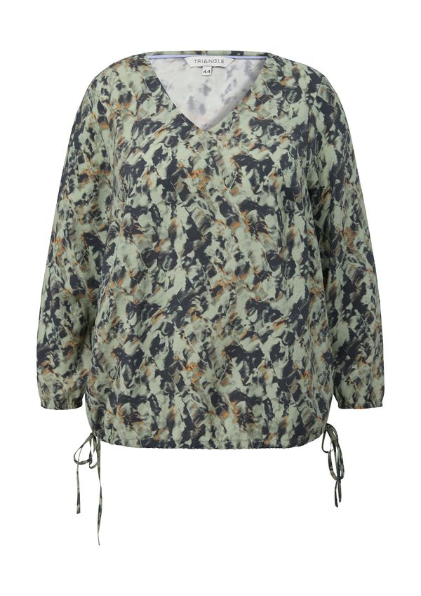 TRIANGLE TRIANGLE Блуза  нейви синьо / карамел / светлозелено