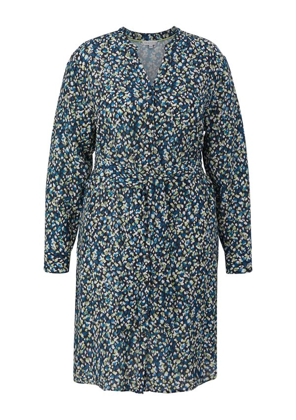 TRIANGLE TRIANGLE Рокля тип риза  синьо / нейви синьо / жълто / бяло