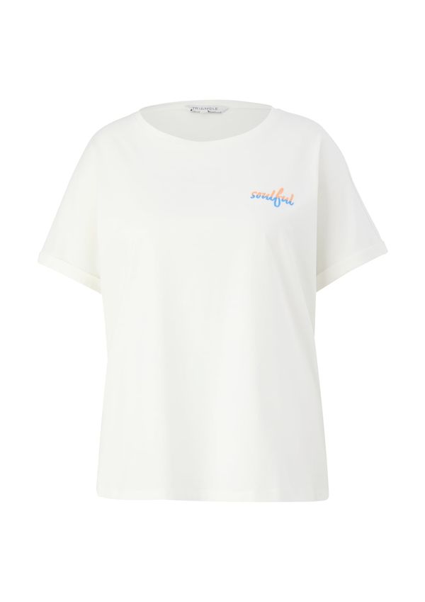 TRIANGLE TRIANGLE Тениска  синьо / светлооранжево / бяло