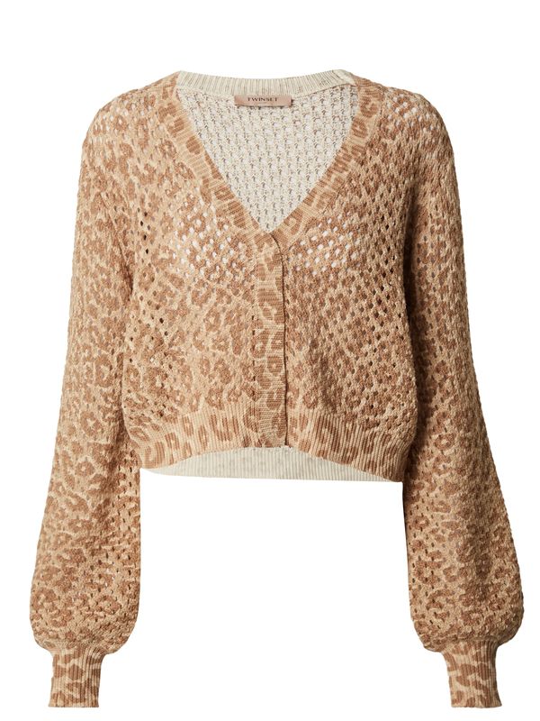 Twinset Twinset Плетена жилетка  бежово / цвят "пясък" / бяло