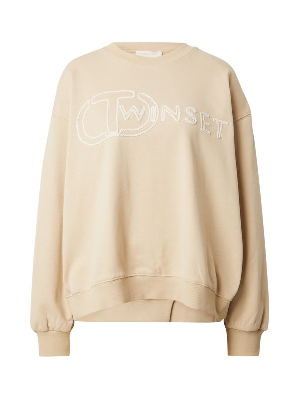 Twinset Twinset Суичър  светлобежово / бяло