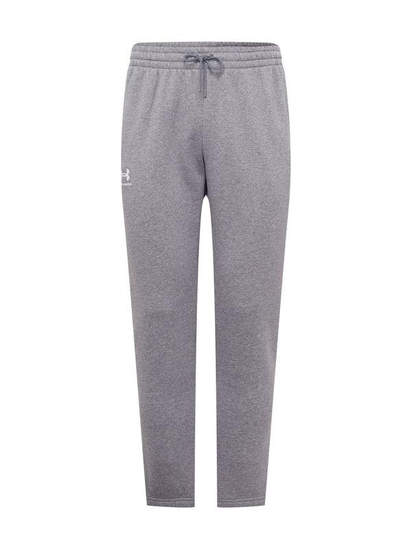 UNDER ARMOUR UNDER ARMOUR Спортен панталон 'Essential'  сив меланж / бяло