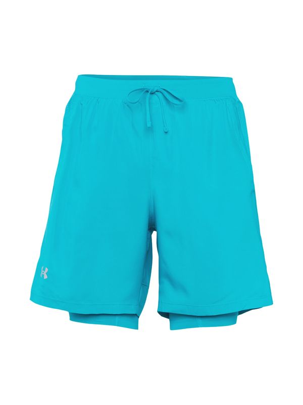 UNDER ARMOUR UNDER ARMOUR Спортен панталон 'LAUNCH 7'  тюркоазен / бяло