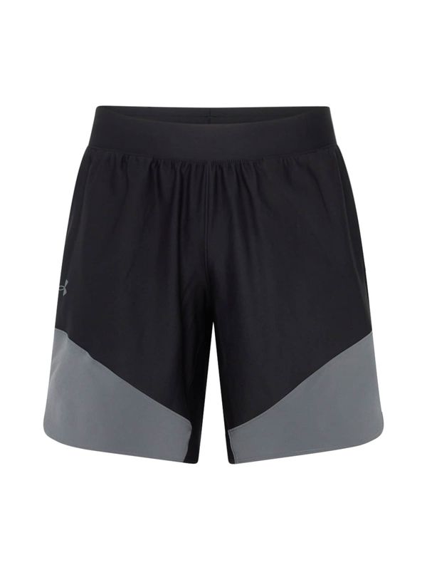 UNDER ARMOUR UNDER ARMOUR Спортен панталон 'Peak Woven Hybrid'  сиво / черно