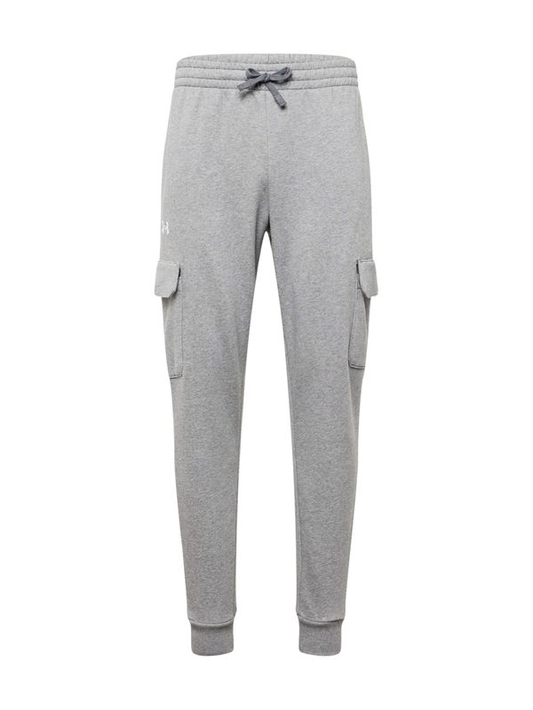 UNDER ARMOUR UNDER ARMOUR Спортен панталон 'Rival'  сив меланж / бяло