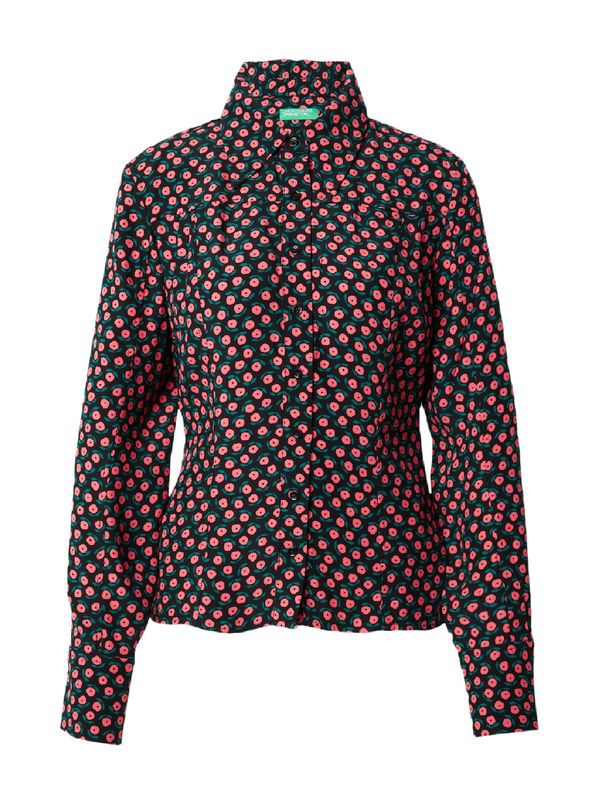 UNITED COLORS OF BENETTON UNITED COLORS OF BENETTON Блуза  смарагдово зелено / розово / черно